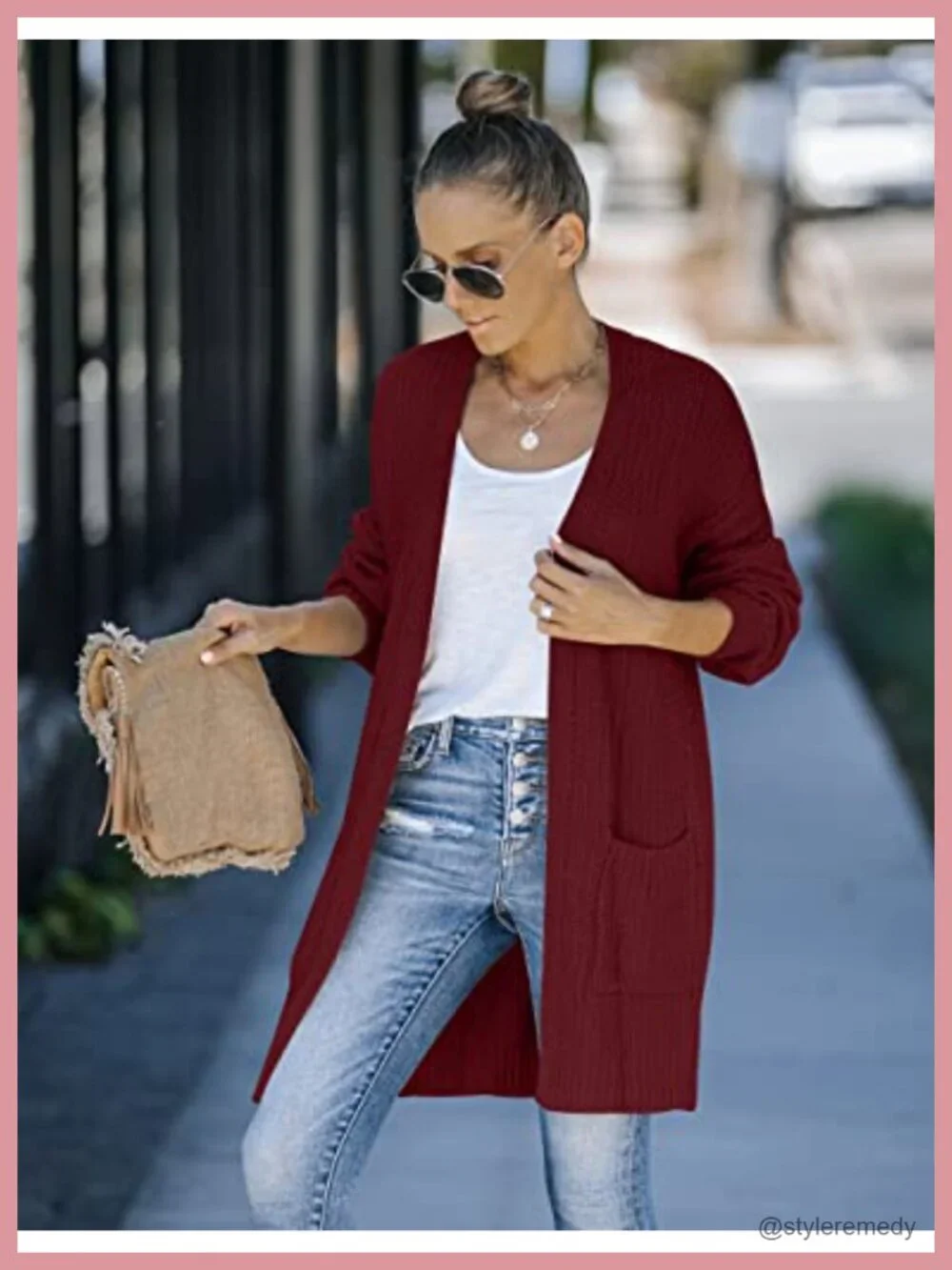 Chunky Knit Cardigan Open Front Oversized Lantern Sleeve Winter